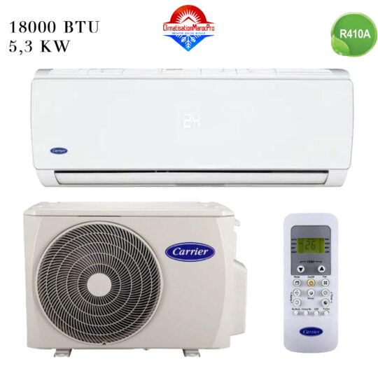 Climatiseur CARRIER 18000 BTU Ecoplus – Refroidissement rapide, efficace et économe au Maroc.